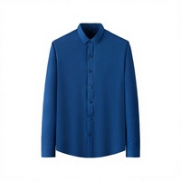 Camisa de Vestir para Hombre Talla Grande DE3020 - Estilo Japonés con Diseño de Puntos Poplin en Poliéster/Algodón