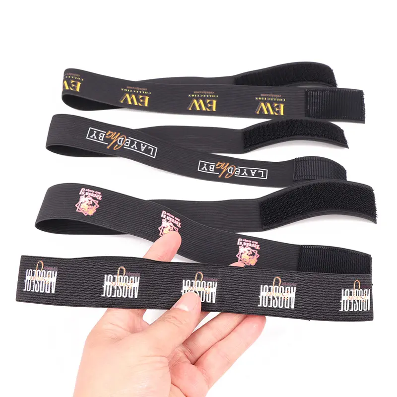 Customized Your Own Logo Or Name Adjustable Edge Elastic Band For Wigs Frontal Wrap Headband Black 2.5 3 3.5Cm Hair Accessories