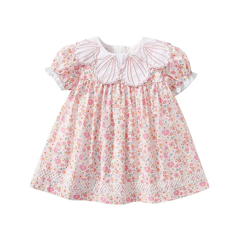 Nieuwe Zomer Meisje Jurk Babygirl Bloemen Jurk Baby Kleding 100% Katoen Leuke En Mooie Ontwerp