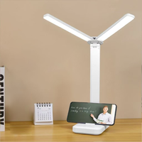 Lampe de bureau LED pliable moderne rechargeable par USB, protection des yeux, lampe de lecture pour l'étude/le bureau, portable, blanche, commande tactile