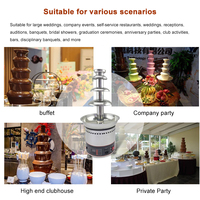 Tour à fondue au chocolat portable en acier inoxydable à 6 étages et machine à fontaine à chocolat pour usage commercial