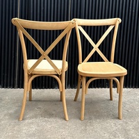 Chaise de salle à manger en résine PP à dossier croisé, style vintage rustique, empilable, pour hôtels, mariages, banquets et événements