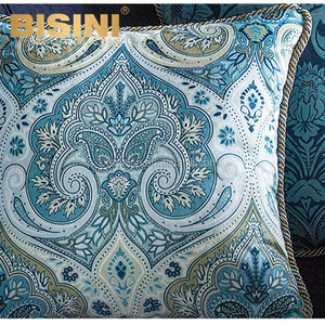 Ipomoea <span class=keywords><strong>Alba</strong></span> estilo azul flores pájaros diseño cojines para lectura reposo en cama <span class=keywords><strong>serie</strong></span> festiva sala de estar jardín luz de la luna - Product Image 2