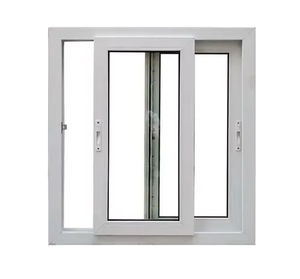 Fenêtre coulissante horizontale en alliage d'aluminium à <span class=keywords><strong>double</strong></span> <span class=keywords><strong>vitrage</strong></span>, design moderne, isolation thermique et <span class=keywords><strong>phonique</strong></span>, avec moustiquaires magnétiques pliantes pour appartement - Product Image 1