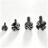 Lot de 4 fraises à indexation en carbure pour défonceuse, pour fraisage de fond et rainurage, pour le travail du bois CNC, avec inserts remplaçables à 4 faces