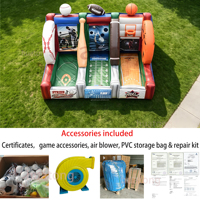 Jeu de tir gonflable commercial 3-en-1 (baseball, football, basketball) pour événements et locations de fêtes