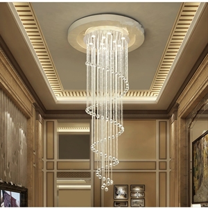 JYLIGHTING <span class=keywords><strong>Lustre</strong></span> de plafond personnalisé sur mesure, double hauteur, pour entrée de villa, couloir, design goutte d'eau brillante - Product Image 3
