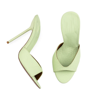 Mules à talons hauts tendance été 2026 – Nouveauté à succès, en PU effet, bout rond, couleurs vives, super mode
