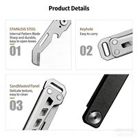 Couteau utilitaire mini EDC en acier inoxydable multicolore, ouvre-bouteille multifonctionnel, couteau de déballage, porte-clés, outil portable d'extérieur