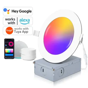 etl slim rgb app voice control dimmable recessed smart led ceiling light for bedroom living room home