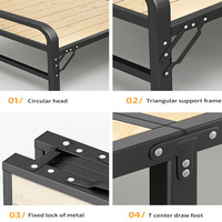 Lit métallique pliable modulaire moderne robuste avec rangement et cadre renforcé pour hôtels, appartements, écoles et hôpitaux