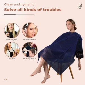 Cape <span class=keywords><strong>de</strong></span> <span class=keywords><strong>coiffure</strong></span> jetable transparente et imperméable pour salon, tablier <span class=keywords><strong>de</strong></span> <span class=keywords><strong>coiffure</strong></span> non tissé - Product Image 5
