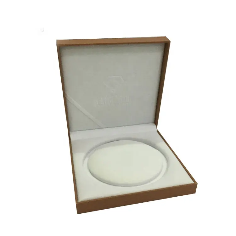 صندوق تعبئة مجوهرات من الورق المقوى والجلد مزخرف بشعار مخصص مع مادة مخملية داخلية