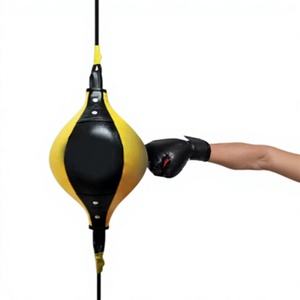 HAWK Balón de Boxeo de Doble Extremo para Entrenamiento de Reacción, PU, Amarillo y Negro, Duradero, para Práctica en Casa o Gimnasio - Product Image 1