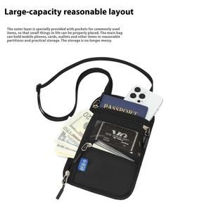 Portefeuille de cou tendance pour <span class=keywords><strong>homme</strong></span> et femme, porte-passeport, en tissu nylon imperméable, <span class=keywords><strong>pochette</strong></span> de <span class=keywords><strong>voyage</strong></span> discrète avec sangle réglable, peut contenir un téléphone - Product Image 5