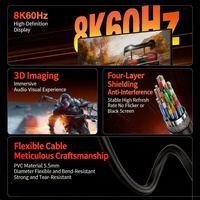 Cable de Alta Velocidad DP 1.4 de 8K con Revestimiento de Oro y Cubierta de PVC/Nylon para Computadora/Proyector/Monitor, 5m, 4K 240Hz para Juegos