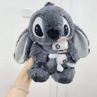 Nouveau jouet en peluche chat noir et gris en coton PP cousu, anti-stress, cadeau d'anniversaire pour enfants, poupée pour machine à griffes, vente chaude