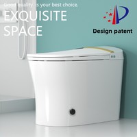 Toilette intelligente en céramique nouvelle génération, chauffage instantané, tout-en-un, entièrement automatique, couvercle relevable, sans restriction de pression d'eau
