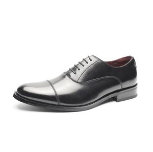 Zapatos Oxford Clásicos de Cuero Negro con Acabado Pulido y Suela con Absorción de Impactos, Zapatos de Vestir para Hombre, Zapatos Formales - Product Image 4