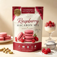 Sachet alimentaire personnalisé en gros avec fermeture éclair, en composite, pour gâteaux, macarons et poudre à lever