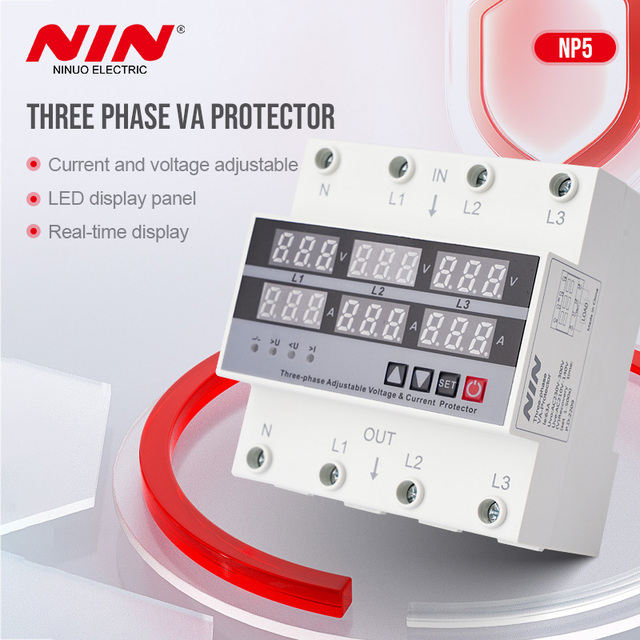3P 63A 380V AC Three Phase Voltage Protector Adjustable Over Relay for High/Low Voltage Protection Product Category Stabilizers