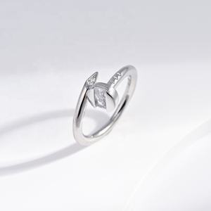 Anillo ajustable de plata de ley 925 OEM, chapado en oro, con circonita, estilo hip hop, simple, abierto, geométrico, para mujer, venta al por mayor. - Product Image 5