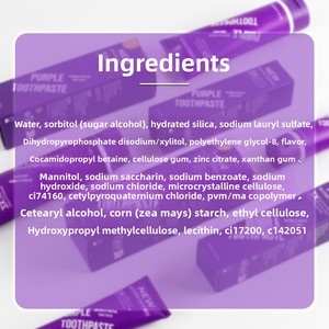 Dentifricio Sbiancante Speciale <span class=keywords><strong>Deng</strong></span> 65g/120g Viola Brillante Rimuove Macchie Gialle Illumina Fragranza Menta Prodotto in Cina OEM/ODM - Product Image 3