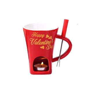 Tasse à chocolat en céramique pour couple, pour la Saint-Valentin, Noël, bouilloire à <span class=keywords><strong>feu</strong></span> pour la crème glacée, fondue au fromage - Product Image 4
