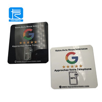Plaque NFC miniature personnalisée en acrylique étanche 13,56 MHz NTAG215 10x10cm Protocole ISO 14443A pour paiement en restaurant et hôtel