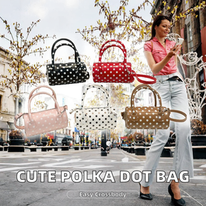 Sacs en PU légers pour femmes, nouveau design tendance, sacs à pois portables, sacs fourre-tout décontractés, sacs bandoulière mignons, fermeture éclair - Product Image 2