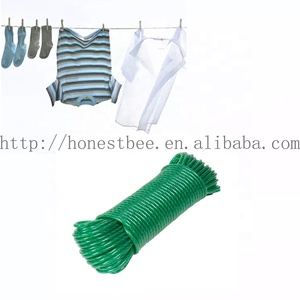 Jemuran Kawat Logam PVC, Garis Cuci Inti Baja Kehidupan Kuat, Tali Berlapis Plastik, Tali Pengering Pakaian Hijau - Product Image 3