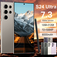 Smartphone Android populaire S24 Ultra avec grand écran HD de 7,3 pouces, stylet intégré, 12 Go + 512 Go, longue durée de vie de la batterie, téléphone portable pour jeux