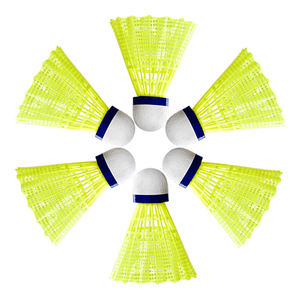 PENGIRIMAN CEPAT 2024 Produk Terbaru WHIZZ 6pcs <span class=keywords><strong>Shuttlecock</strong></span> Bulu Tangkis <span class=keywords><strong>Nylon</strong></span> Super Tahan Lama 5(g) Penerbangan Stabil Putih/Kuning untuk Raket - Product Image 1