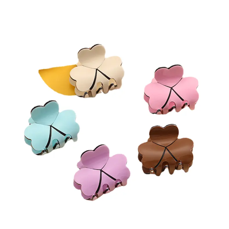 2312 hairpin new summer clover candy top clip acrylic female hair accessories fashion mini small grab factory