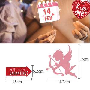 Juego de 27 Decoraciones para el Día de San Valentín, Divertidos Accesorios para <span class=keywords><strong>Fotos</strong></span> de Amor, para Bodas, Aniversarios, Fiestas, Celebraciones de Parejas - Product Image 4