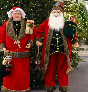 Santa Claus y Mamá Claus de Tela de Tamaño Real, Adornos Navideños para Exteriores, Decoraciones Navideñas - Product Image 5