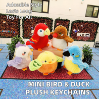 Dessin animé Mini oiseau porte-clés mignon peluche pingouin et canard jouets câlin peluche perroquet porte-clés sac décoration