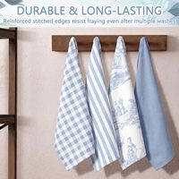 Robust Durable Cotton Tea Towel Classic Striped Design Super Absorbent Machine Washable Kitchen Cloth for Long Time Daily Usage
