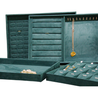 Plateau de présentation de bijoux en velours pour boucles d'oreilles et pendentifs, en stock usine