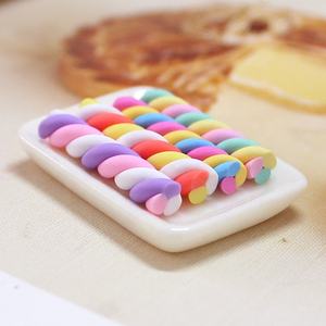 丰富多彩的模拟棉花糖棒糖果聚合物粘土彩虹色巧克力棒儿童重新效果装饰 - Product Image 2