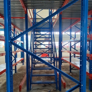 Étagères de mezzanine à poutres réglables, unités de rayonnage métalliques détachables, rayonnage à palettes en acier robuste personnalisable, rayonnage pour fourgon à 5 niveaux - Product Image 5