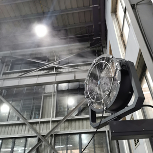 Ventilador Industrial de Pared con Nebulización, Motor de 220V, Alto Volumen de Aire, Ventilación para Almacenes Exteriores - Product Image 1