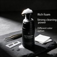 Kit de shampoing pour cils personnalisé 60 ml sans huile avec étiquette privée, nettoyant moussant pour cils, kit de shampoing pour extensions de cils