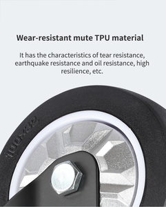 Prix d'usine ISO Roues pivotantes noires de 4 pouces Roues de chariot en PU Roues pivotantes à trou de boulon - Product Image 2