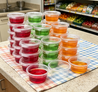 Gobelet transparent multi-capacités avec contour personnalisé pour sauces, condiments et emballages de restauration à emporter