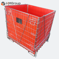 Conteneur de stockage en fil métallique pour bouteilles PET préformées, en acier doux, soudé, pliable et empilable, personnalisé pour entrepôt