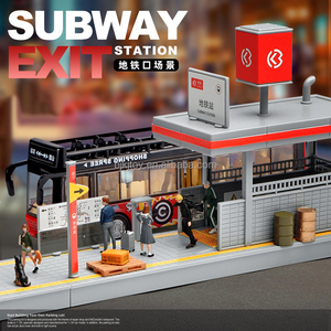 Modèle de voiture miniature en plastique ABS écologique à l'échelle 1:64, scène de <span class=keywords><strong>garage</strong></span>, rue de ville, métro, roues en PVC, collection, cadeau - Product Image 5