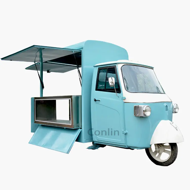 Venta caliente Tuk café carrito motocicleta para vender pan quiosco de carretera para la venta