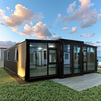 Maison Conteneur Moderne Extensible à Faible Coût avec 2 Chambres 1 Salle de Bain Construction en Acier Durable Confortable Résistante au Feu