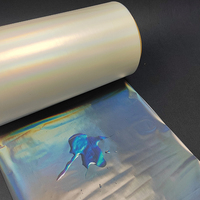 Film holographique mat BOPP arc-en-ciel pour lamination à froid, idéal pour les boîtes cosmétiques/boîtes de fond de teint liquide/boîtes de poudre libre
